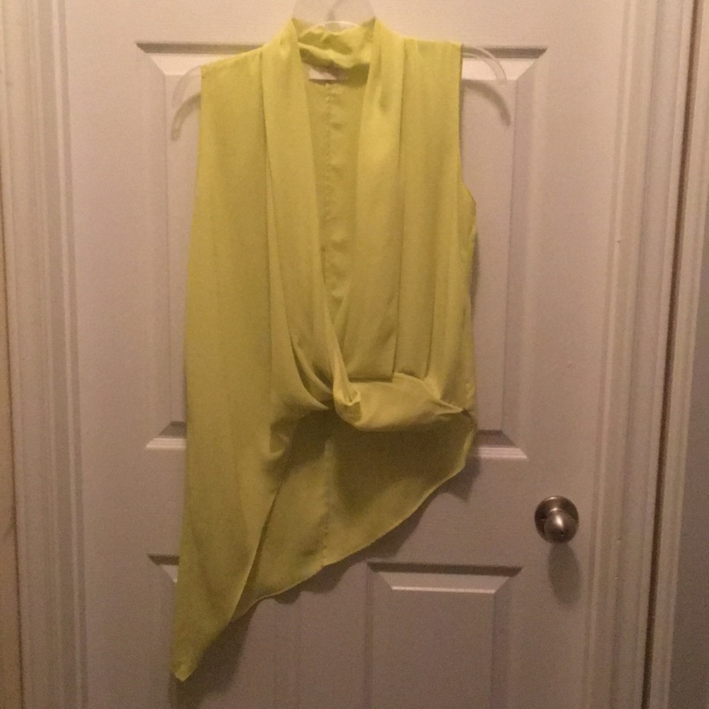Lime green asymmetrical blouse